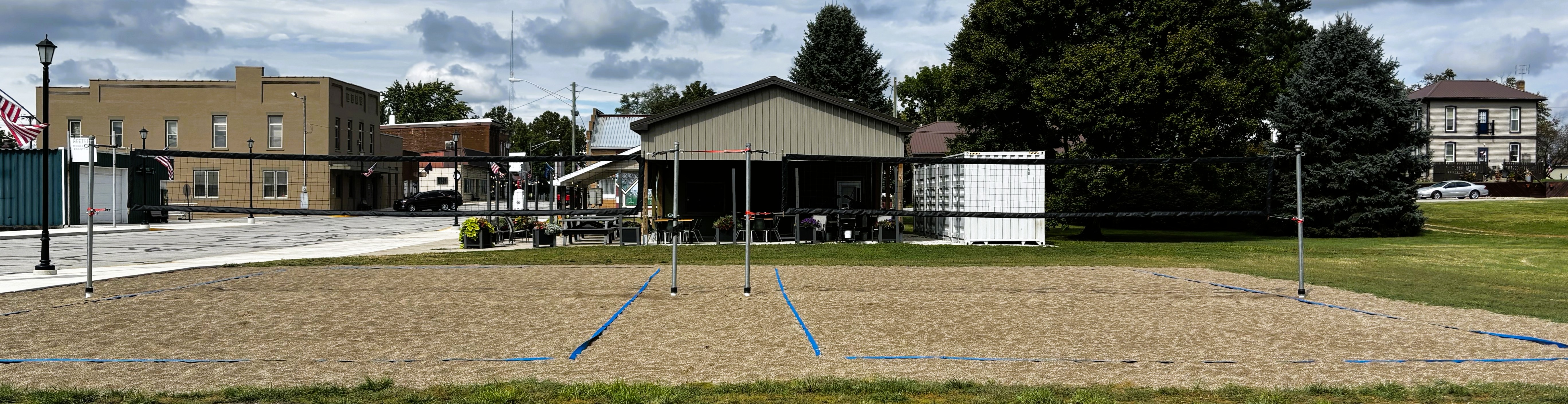 Beach sand volleyball match in Roann Indiana